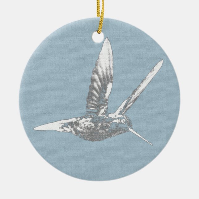 Gray Hummingbird Ornament (Vorne)