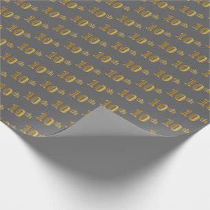 Gray, Imitate Gold 10. (10.) Event Wrapping Paper Geschenkpapier