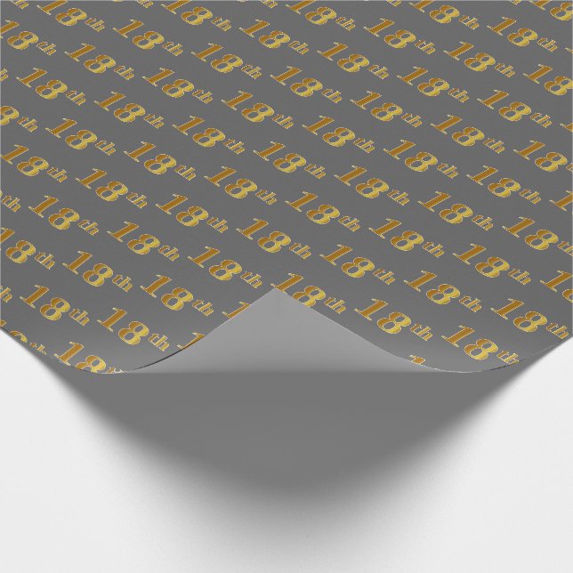 Gray, Imitate Gold 18. (Achtzehnte) Veranstaltung Geschenkpapier (Ecke)