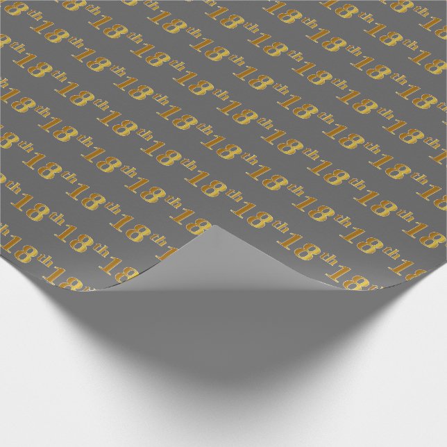 Gray, Imitate Gold 18. (Achtzehnte) Veranstaltung Geschenkpapier (Ecke)