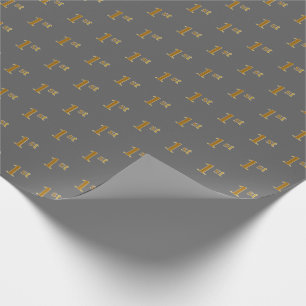 Gray, Imitate Gold 1. (First) Event Wrapping Paper Geschenkpapier