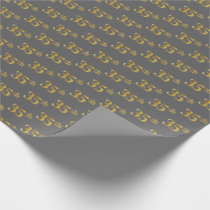 Gray, Imitate Gold 35. (35.) Event Geschenkpapier