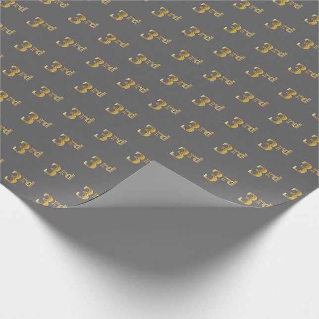 Gray, Imitate Gold 3. (3.) Event Wrapping Paper Geschenkpapier (Ecke)