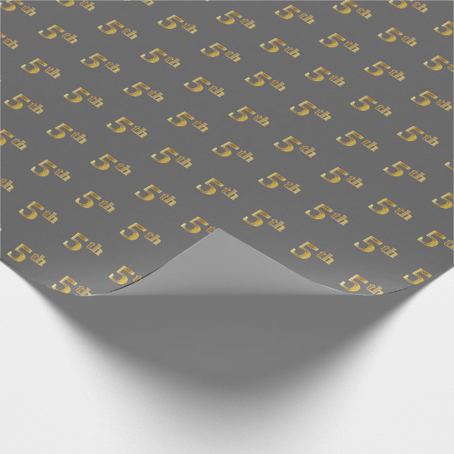 Gray, Imitate Gold 5. (Fünfte) Event Wrapping Pape Geschenkpapier (Ecke)