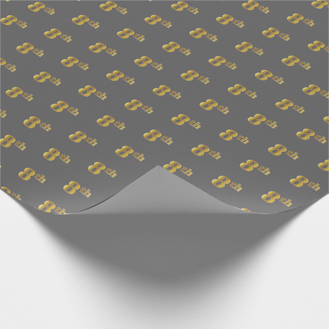 Gray, Imitate Gold 8. (Achte) Event Wrapping Paper Geschenkpapier (Ecke)
