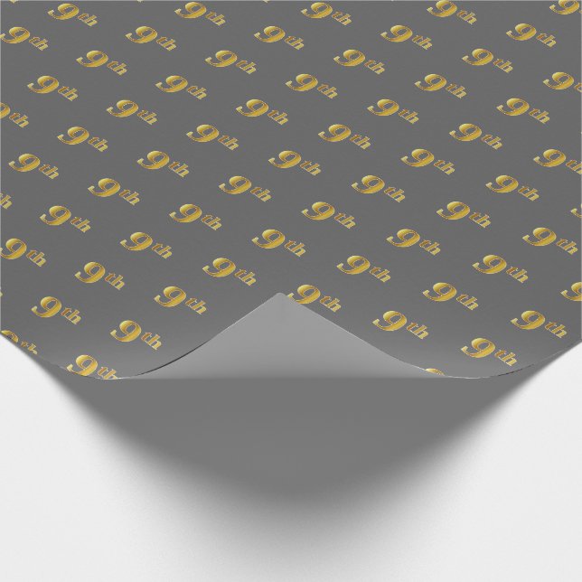 Gray, Imitate Gold 9. (9.) Event Wrapping Paper Geschenkpapier (Ecke)