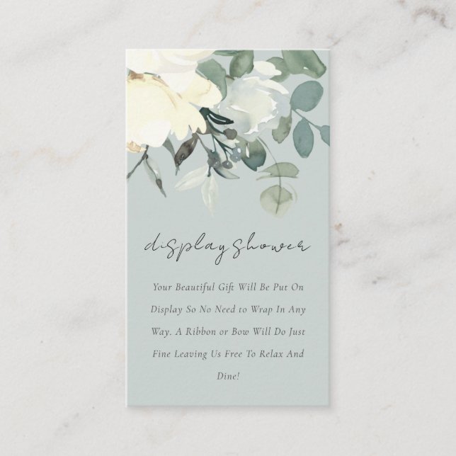 GRAY IVORY WHITE FLORAL BUNCH ANZEIGEN BABY DUSCHE BEGLEITKARTE (Vorderseite)