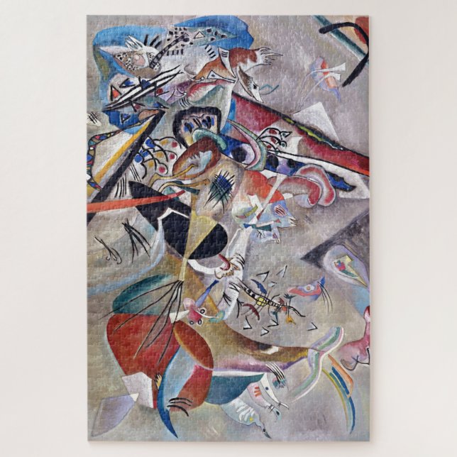 Gray Kandinsky Modernes Abstraktes Kunstwerk (Vertikal)