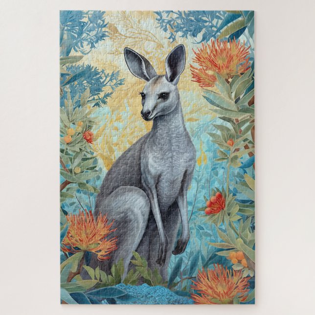 Gray Kangaroo in australischer Bush (Vertikal)