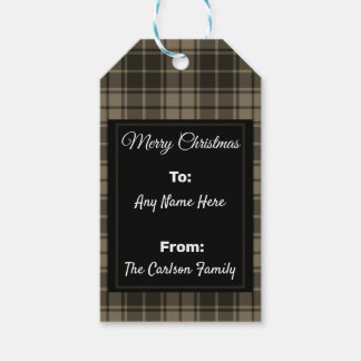 Gray Kariert Buffalo Tartan Flannel Personalisiert Geschenkanhänger