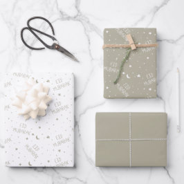 Gray Kids Eid Mubarak Geschenkpapier Set