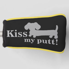 Gray Kiss My Putt Cheeky Golf Head Dackel Golf Headcover