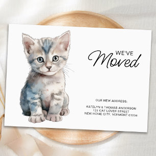 Gray Kitten Cat Moving New Zuhause we ve Moved Ankündigungspostkarte