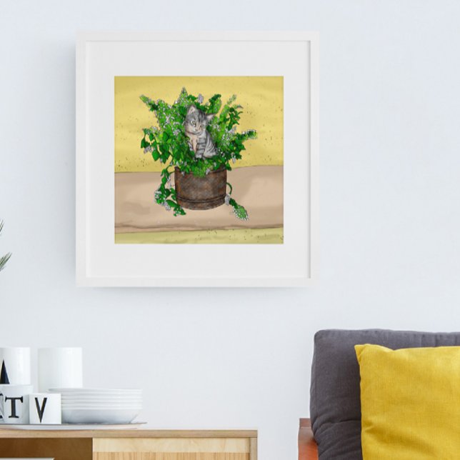 Gray Kitten in Eimer Catnip Poster (Von Creator hochgeladen)