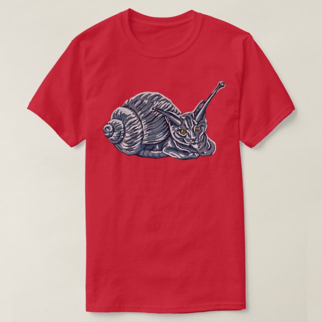 Gray Kitten Snail T-Shirt (Design vorne)