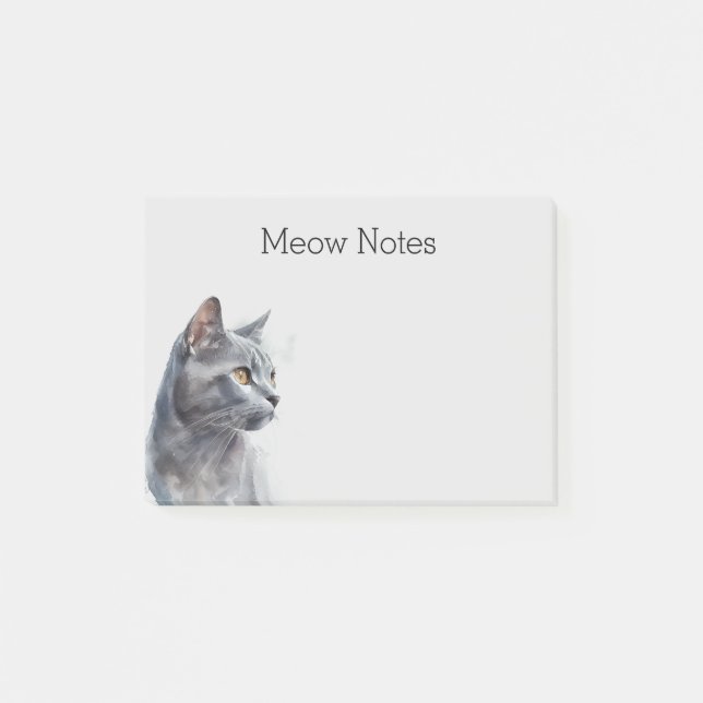 Gray Kitty Cat Post-it Klebezettel (Vorderseite)
