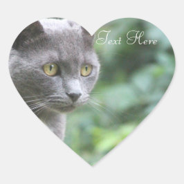 Gray Kitty Heart Sticker