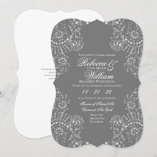 Gray Lace Elegante Einladung