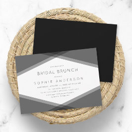 Gray Layered Geometric & Black Bridal Brunch Einladung