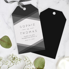 Gray Layered Geometric & Black Wedding Geschenktas Geschenkanhänger