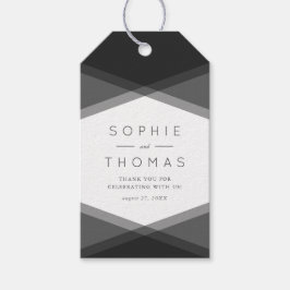 Gray Layered Geometric & Black Wedding Geschenktas Geschenkanhänger