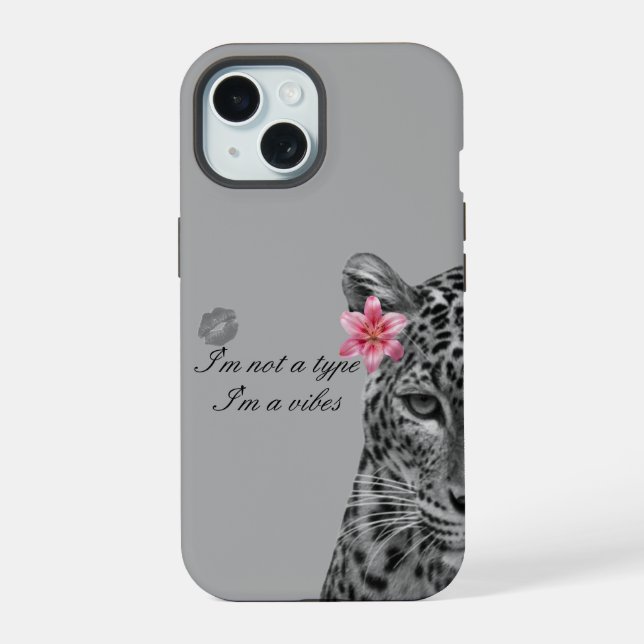 Gray Leopard Aesthetic Phone Case - Trendy Design (Verso)