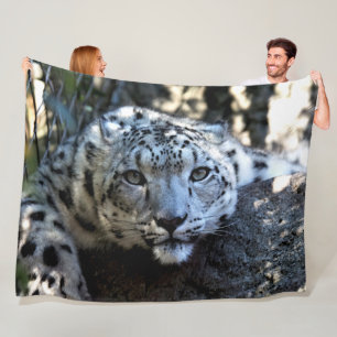 GRAY LEOPARD FLEECEDECKE