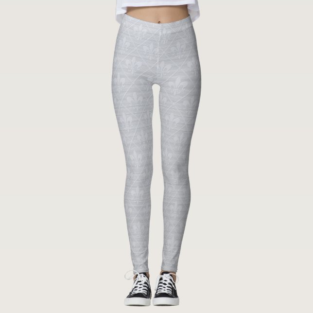 Gray Lilie Pattern Leggings (Vorderseite)