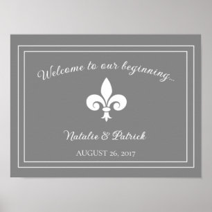 Gray Lilie Wedding Poster