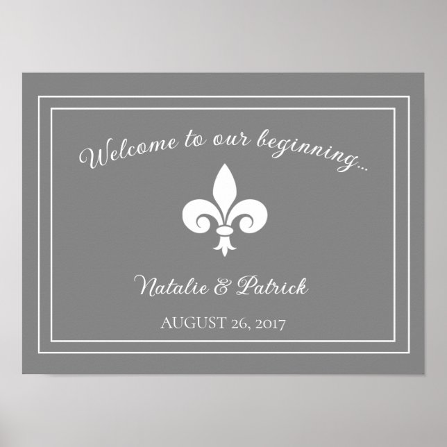 Gray Lilie Wedding Poster (Vorne)