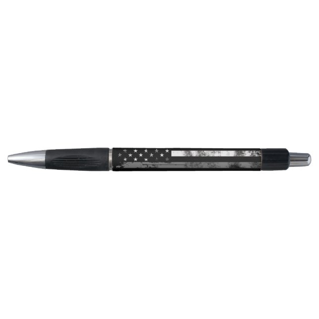 Gray Line Grunge Flag Korrektor Pen Kugelschreiber (Vorderseite)