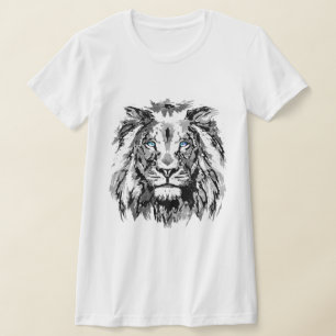 Gray Lion Zeichnend - Löwe Head T - Shirt