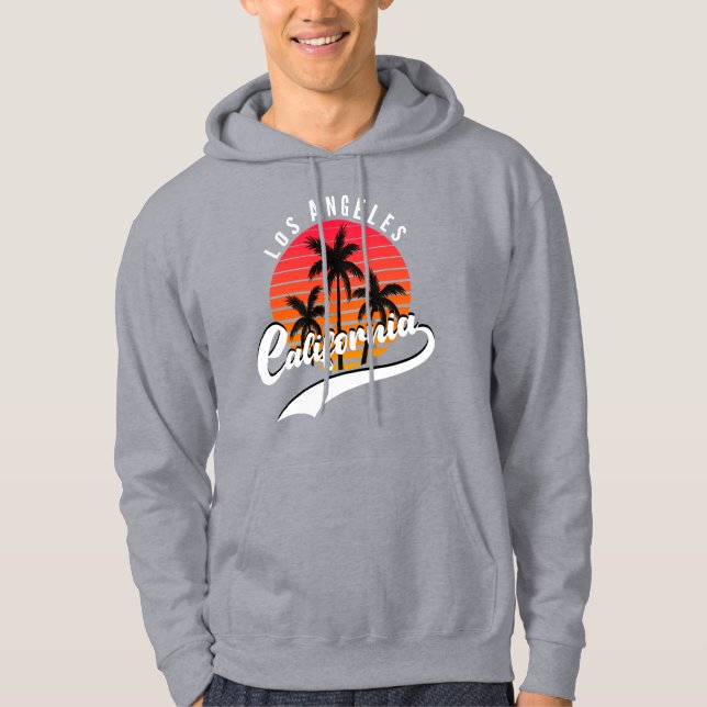 Gray Los Angeles Retro Hoodie (Vorderseite)