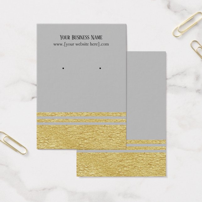 Gray-Luxe-Imitate Gold Earring Display Cards (Büro)