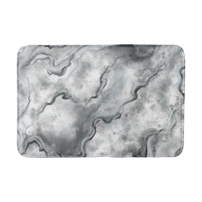 Gray Marble Bath Mat Rug Badematte (Vorderseite)