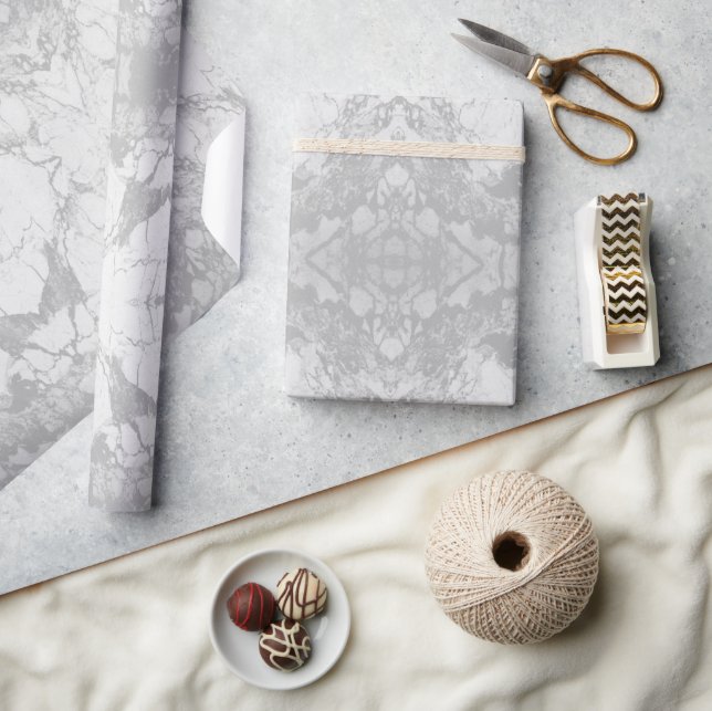 Gray Marble Pattern Vatertag Wrapping Paper Geschenkpapier (Kunsthandwerk)