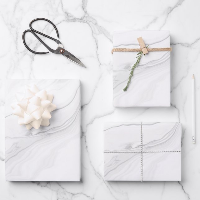 Gray Marble Texture Pattern Geschenkpapier Set (Vorderseite)