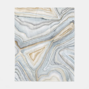 Gray Marbled Abstract Design Fleecedecke