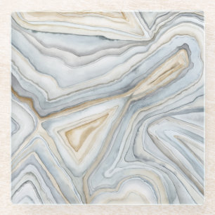Gray Marbled Abstract Design Glasuntersetzer