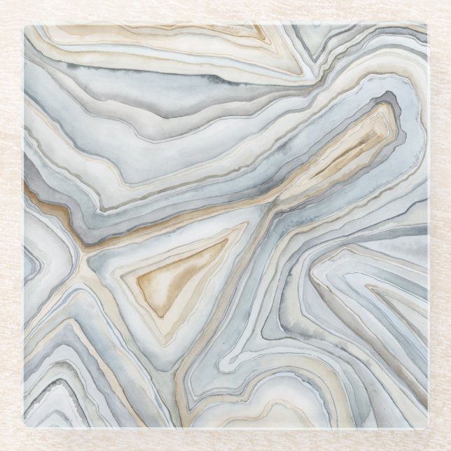 Gray Marbled Abstract Design Glasuntersetzer (Vorderseite)