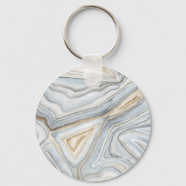 Gray Marbled Abstract Design Schlüsselanhänger (Vorderseite)