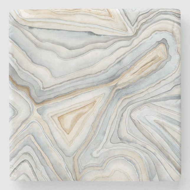Gray Marbled Abstract Design Steinuntersetzer (Vorderseite)