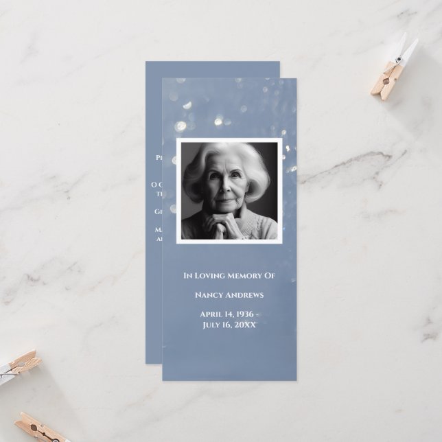 Gray Memorial Foto Prayer Card Beerdigung Lesezeic (Vorderseite/Rückseite Beispiel)