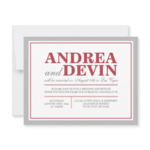 Gray & Merlot Hochzeitsempfang NUR Einladungen