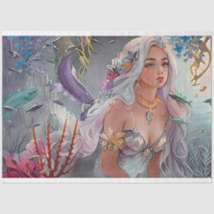 Gray Mermaid Seidenpapier
