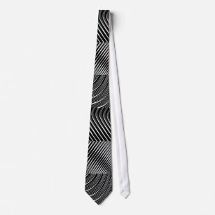 Gray Metallic Optical Illusion Curve Lines Krawatte