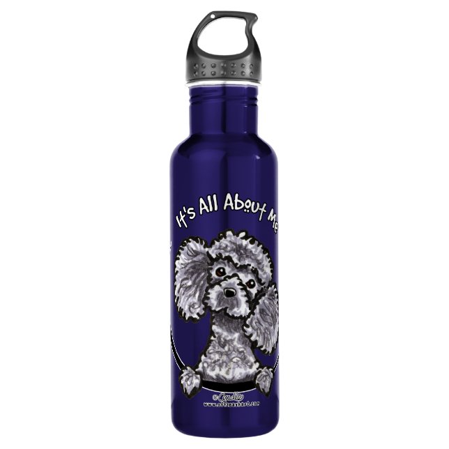 Gray Miniature Toy Poodle IAAM Trinkflasche (Vorderseite)