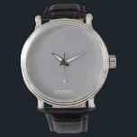 Gray minimalist custom name  armbanduhr<br><div class="desc">Add your name on this minimalist modern design on gray background.</div>