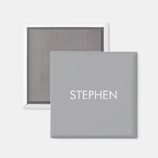 Gray minimalist custom name magnet