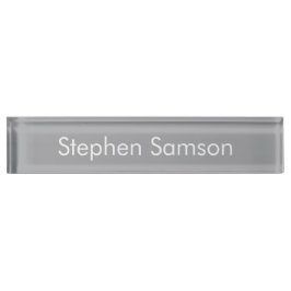 Gray minimalist custom name  namensplakette